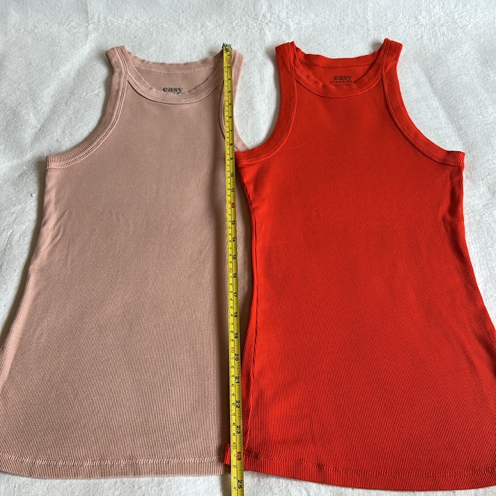 Easy Standard Racerback Ribbed Tank top Bundle in Peachy Nude & Orange size S - Picture 5 of 6